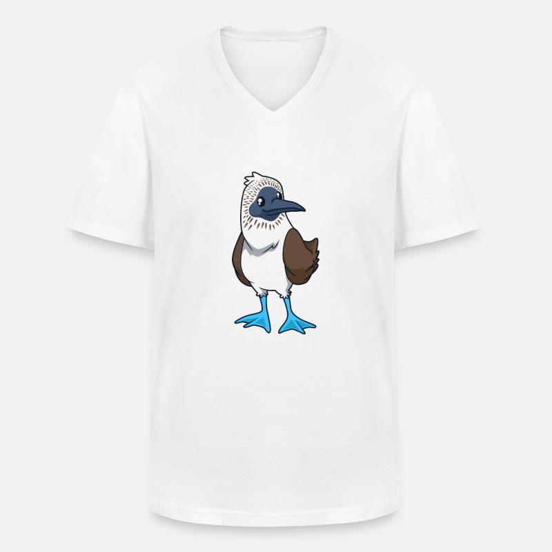 Kawaii Blaufußtölpel - Männer-T-Shirt mit V-Ausschnitt - Weiß