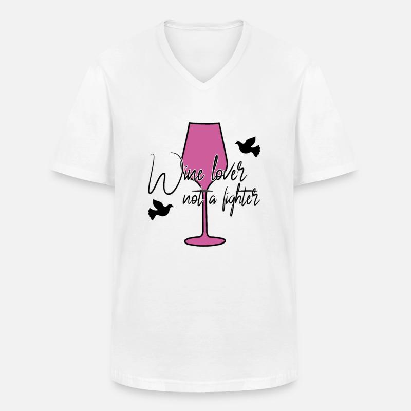 Wein Frieden Spruch - Männer-T-Shirt mit V-Ausschnitt - Weiß
