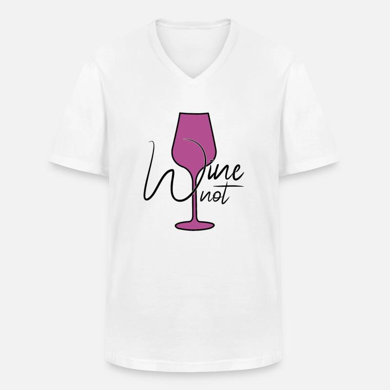 lustiger Wein Spruch - Männer-T-Shirt mit V-Ausschnitt - Weiß