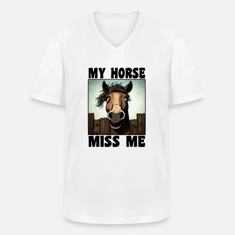 Lustiger Pferde Spruch - Männer-T-Shirt mit V-Ausschnitt - Weiß