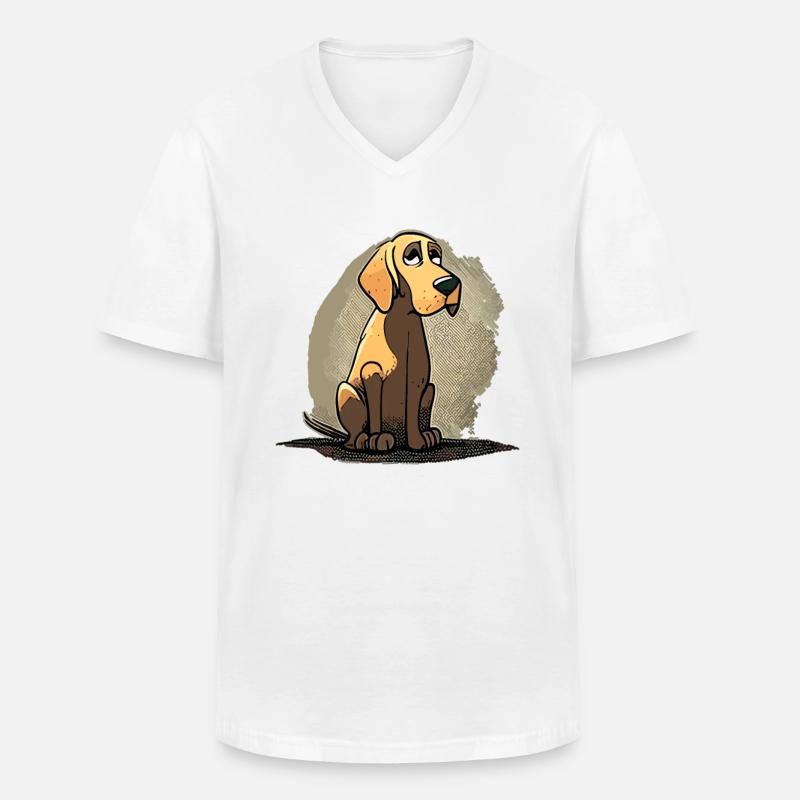 Hund im comic style - Männer-T-Shirt mit V-Ausschnitt - Weiß