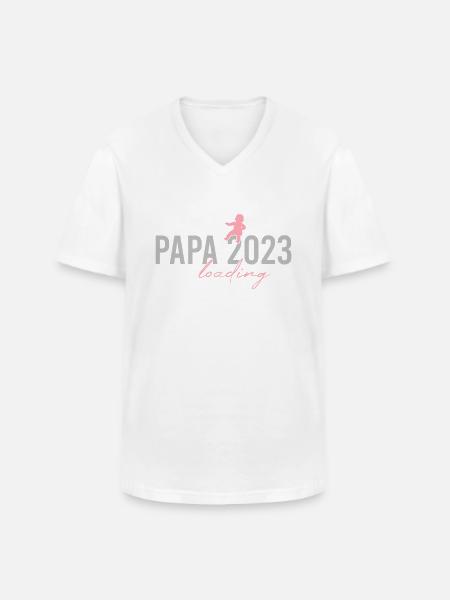 Dad 2023 loading - Men's V-Neck T-Shirt - white