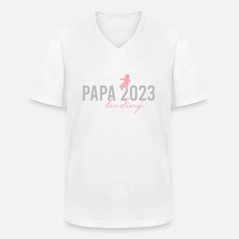 Papa 2023 loading - Männer-T-Shirt mit V-Ausschnitt - Weiß