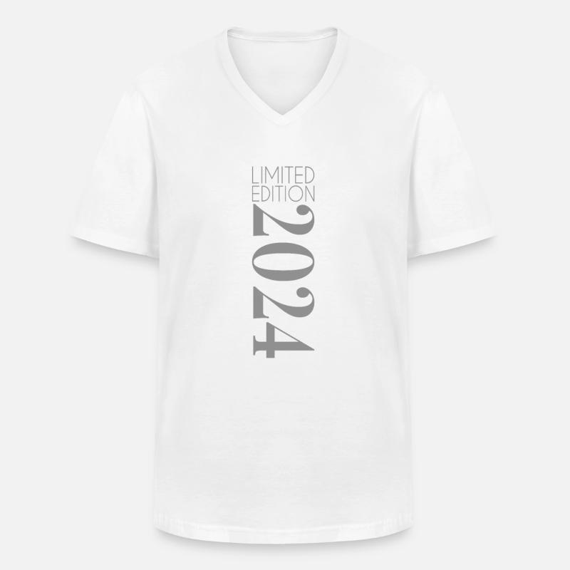 Limited Edition 2024 - Männer-T-Shirt mit V-Ausschnitt - Weiß