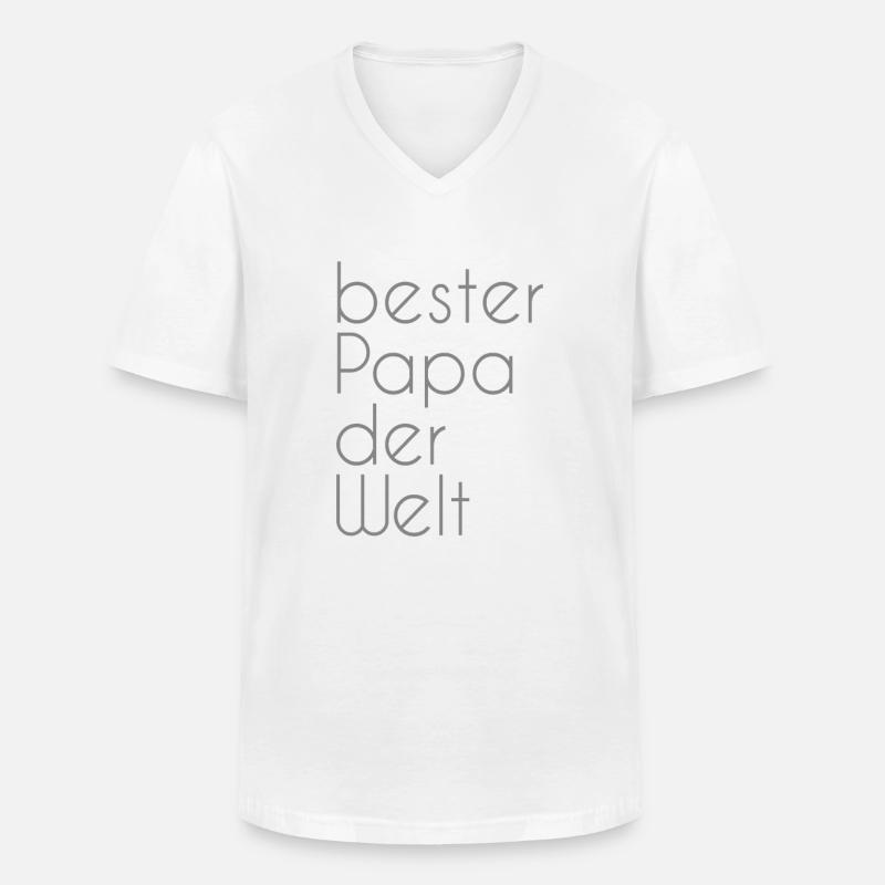 bester Papa der Welt - Männer-T-Shirt mit V-Ausschnitt - Weiß