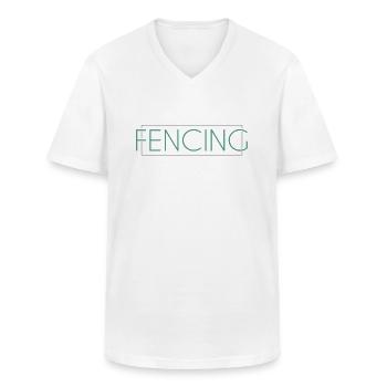 Fechten Schriftzug - Männer-T-Shirt mit V-Ausschnitt - Weiß - Vorne - AI Model Male 185 light (185cm)