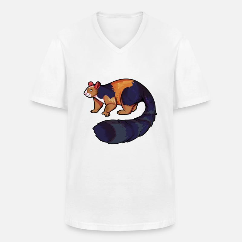 Dessin d’un écureuil géant - T-shirt col V Homme - blanc