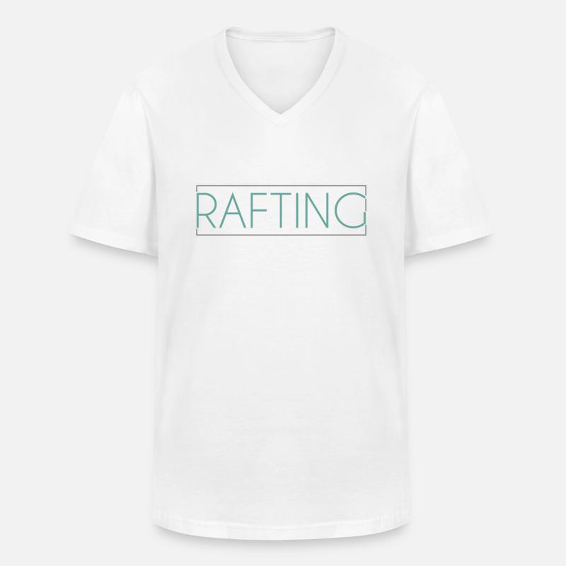 Rafting Schriftzug - Männer-T-Shirt mit V-Ausschnitt - Weiß
