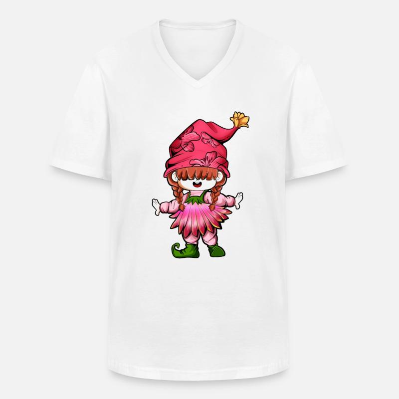 Gartenzwergin - Männer-T-Shirt mit V-Ausschnitt - Weiß