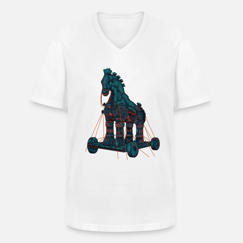 Trojanisches Pferd - Männer-T-Shirt mit V-Ausschnitt - Weiß