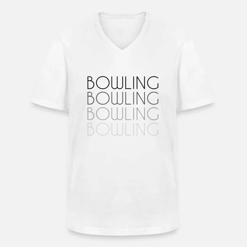 Bowling Schriftzug - Männer-T-Shirt mit V-Ausschnitt - Weiß