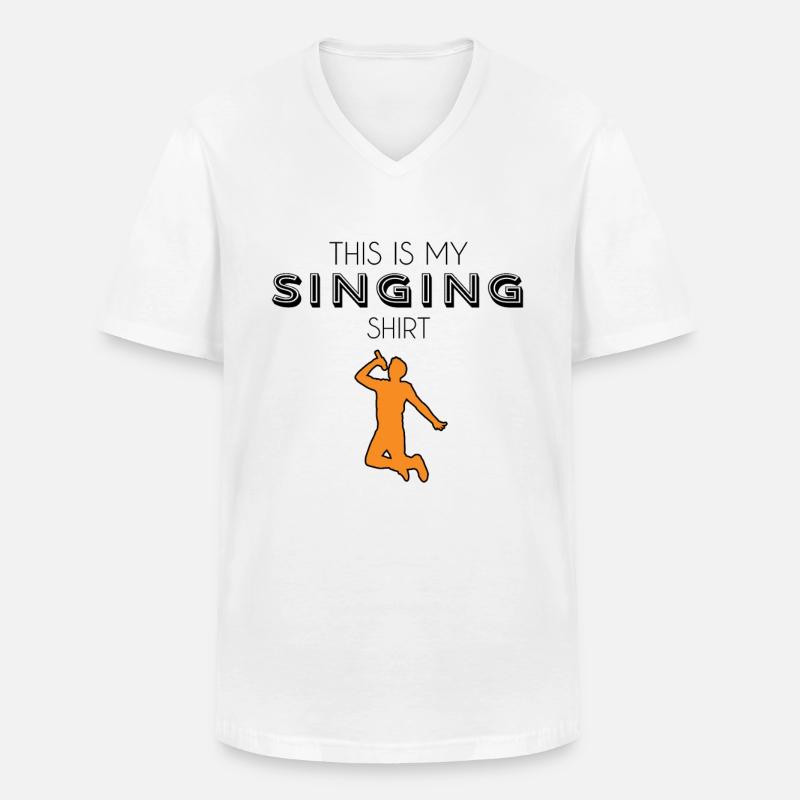 Singen shirt - Männer-T-Shirt mit V-Ausschnitt - Weiß