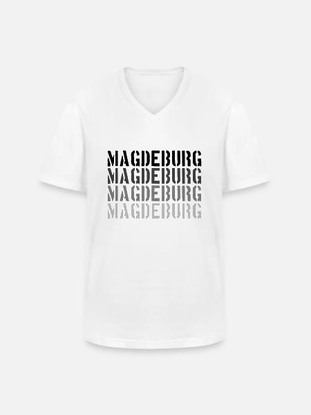 Magdeburg - Männer-T-Shirt mit V-Ausschnitt - Weiß