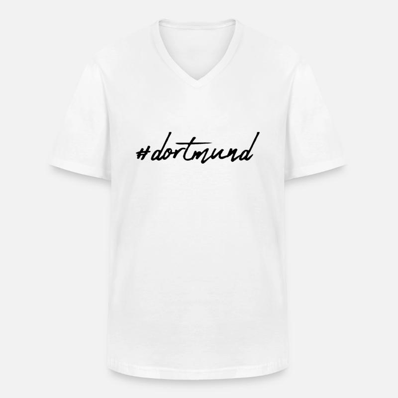 Dortmund - Männer-T-Shirt mit V-Ausschnitt - Weiß
