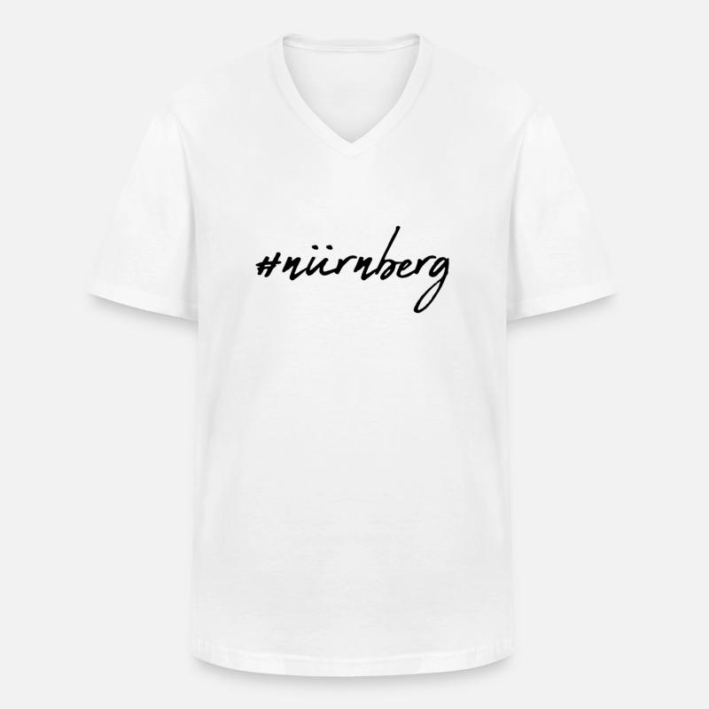 Nürnberg - Männer-T-Shirt mit V-Ausschnitt - Weiß