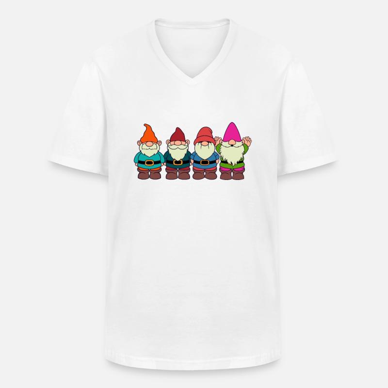 4 Gartenzwerge - Männer-T-Shirt mit V-Ausschnitt - Weiß