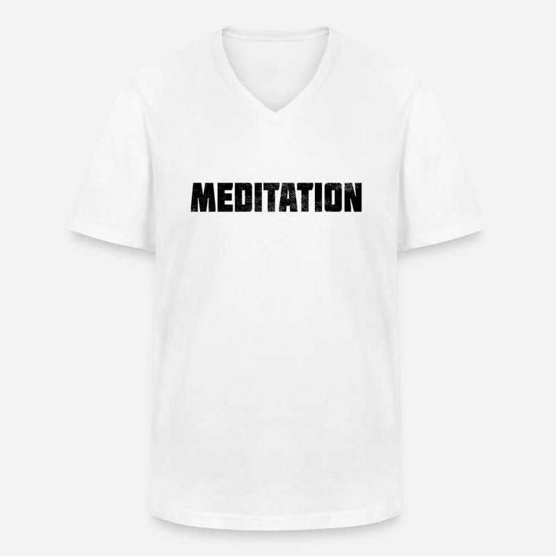 Meditation - Men's V-Neck T-Shirt - white