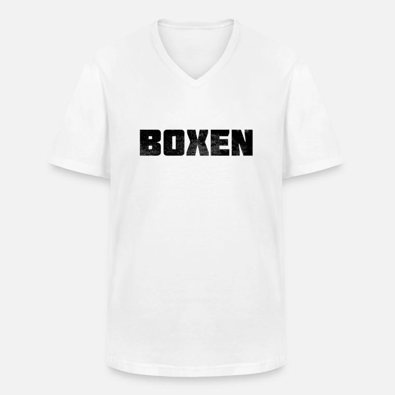 Boxen - Männer-T-Shirt mit V-Ausschnitt - Weiß