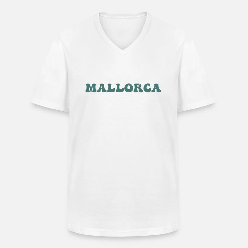 Mallorca - Männer-T-Shirt mit V-Ausschnitt - Weiß