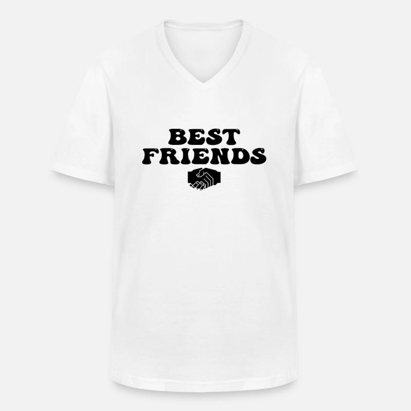 Beste Freunde - Männer-T-Shirt mit V-Ausschnitt - Weiß