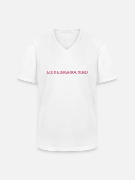 Lieblingscousine - Männer-T-Shirt mit V-Ausschnitt - Weiß