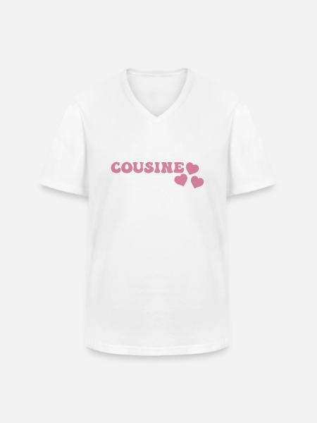 Cousin - Men's V-Neck T-Shirt - white