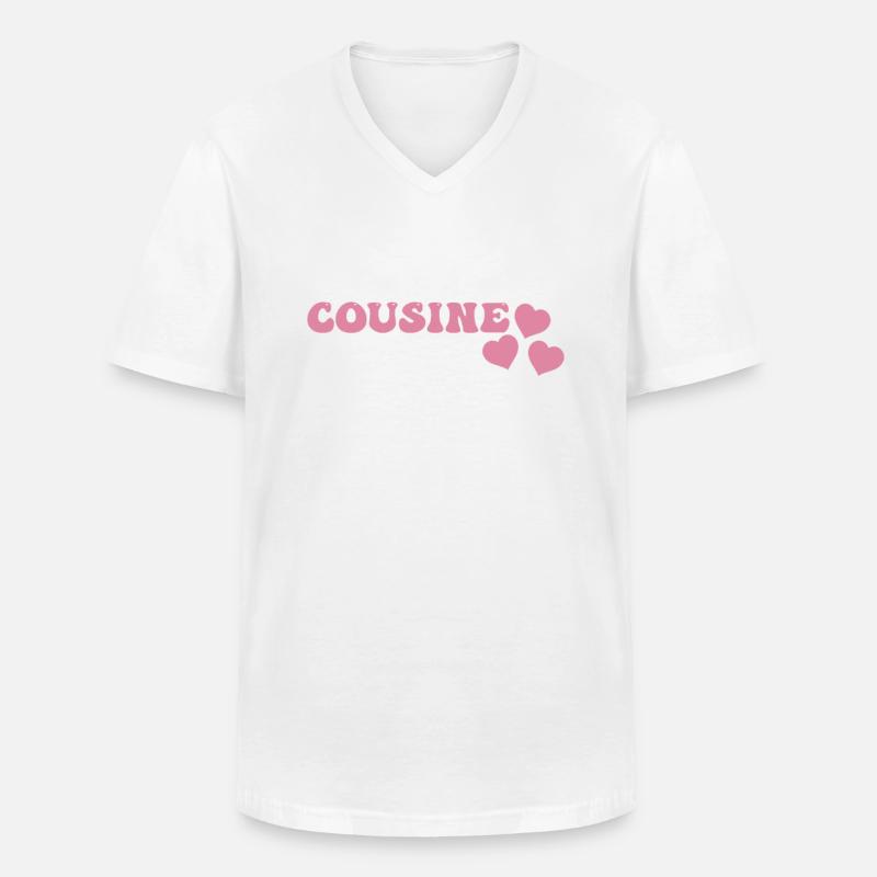 Cousine - Männer-T-Shirt mit V-Ausschnitt - Weiß