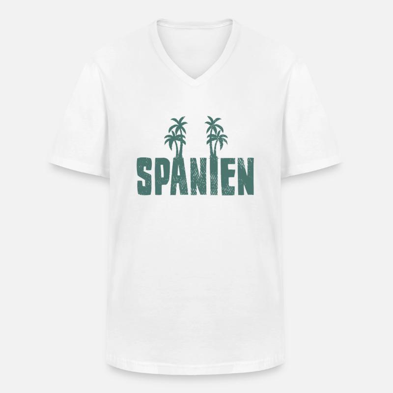 Spanien Urlaub - Männer-T-Shirt mit V-Ausschnitt - Weiß