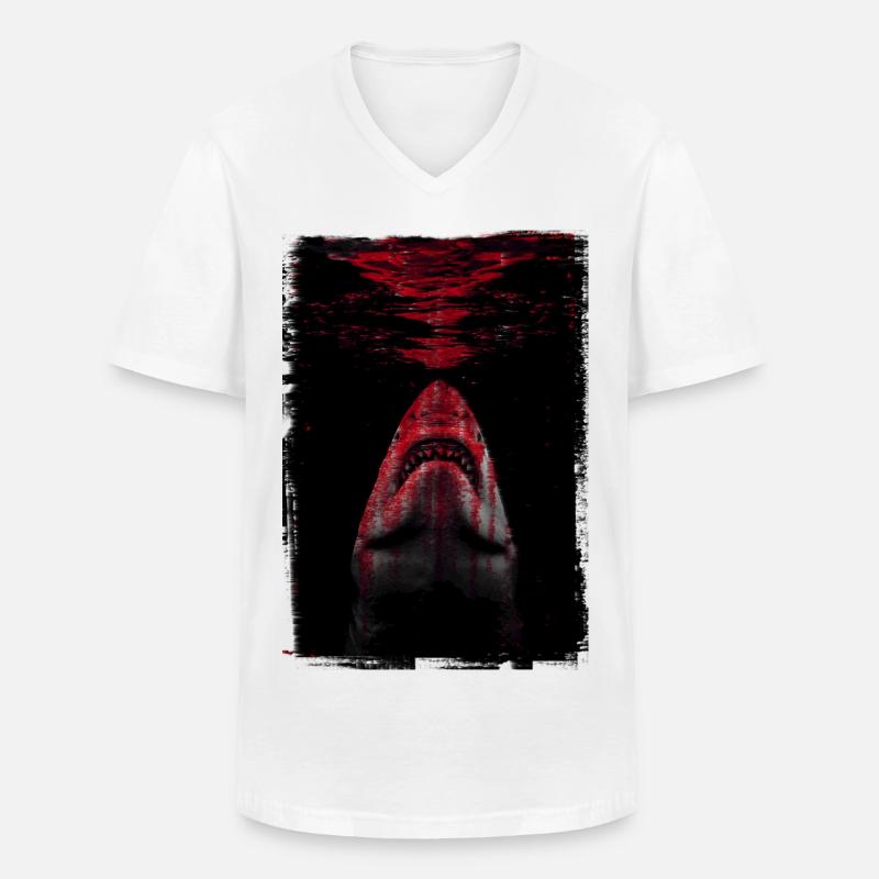 Der Hai - Männer-T-Shirt mit V-Ausschnitt - Weiß