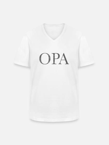Opa Schriftzug - Männer-T-Shirt mit V-Ausschnitt - Weiß