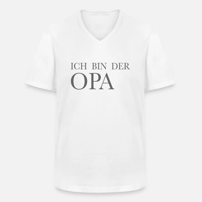 Ich bin der Opa - Männer-T-Shirt mit V-Ausschnitt - Weiß