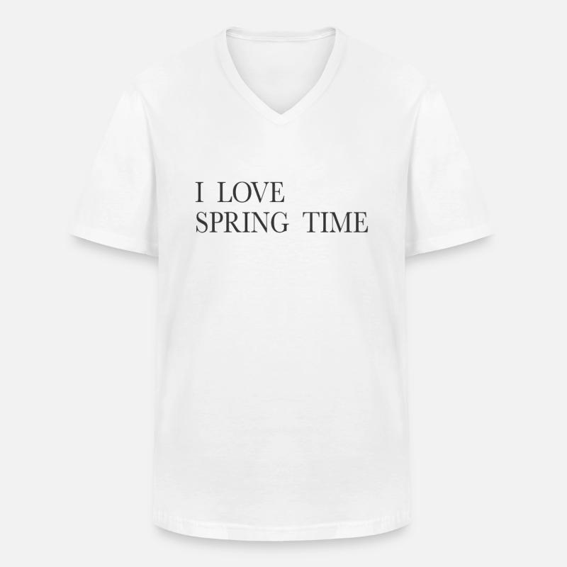 Spring Time - Männer-T-Shirt mit V-Ausschnitt - Weiß