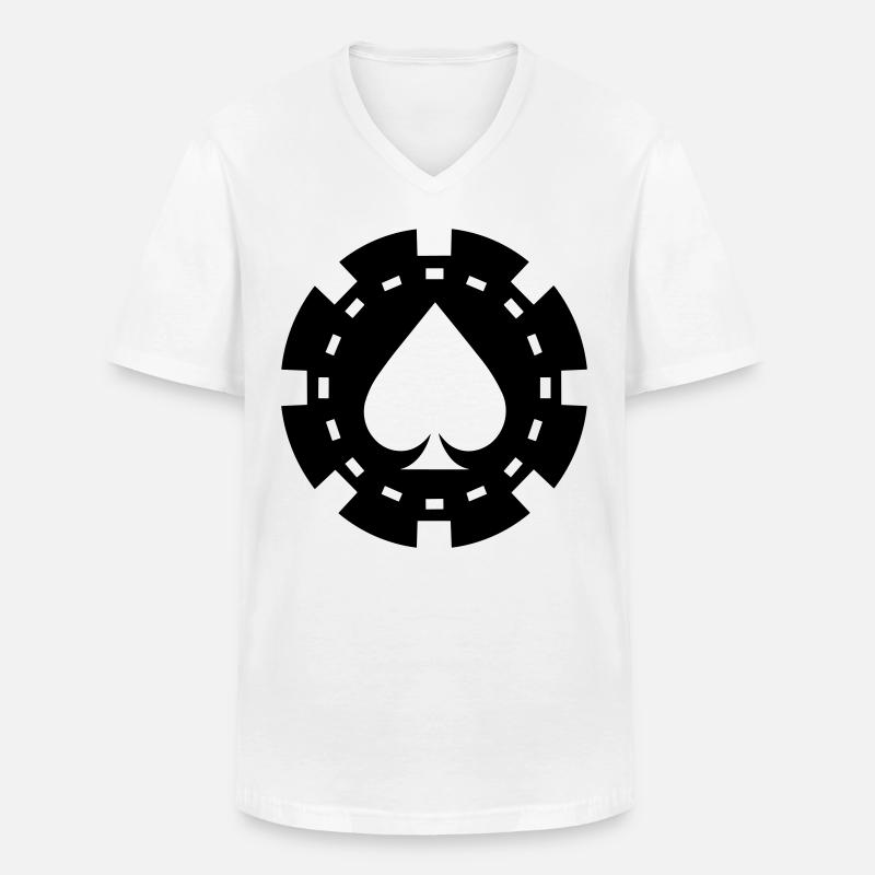 Poker-Chip - Männer-T-Shirt mit V-Ausschnitt - Weiß