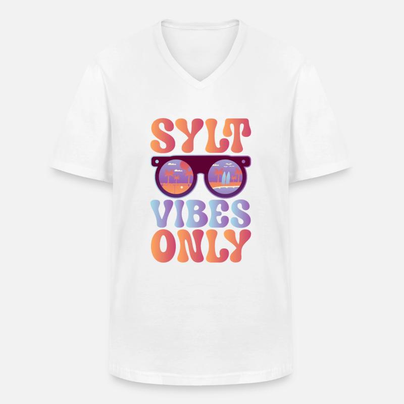 Gute Stimmung auf Sylt - Männer-T-Shirt mit V-Ausschnitt - Weiß