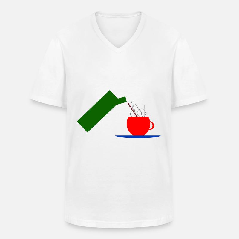 Kaffee Kaffeeliebhaber Kaffeetrinker - Männer-T-Shirt mit V-Ausschnitt - Weiß