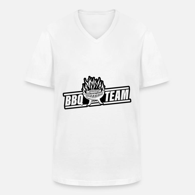 Barbecue Grill Bbq Team - Männer-T-Shirt mit V-Ausschnitt - Weiß