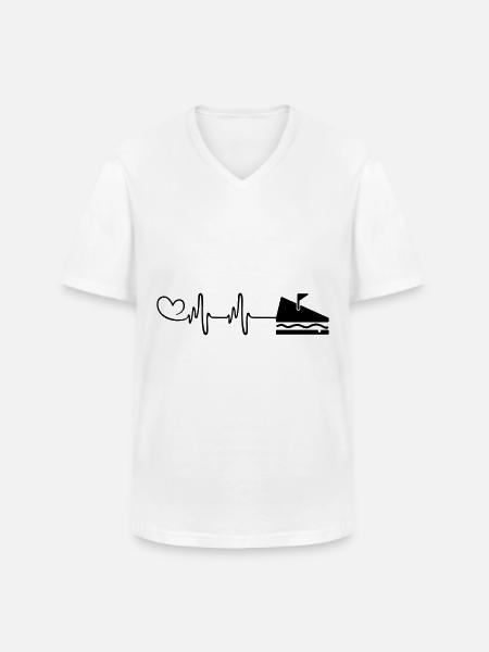 Sandwich Puls Herz - Männer-T-Shirt mit V-Ausschnitt - Weiß