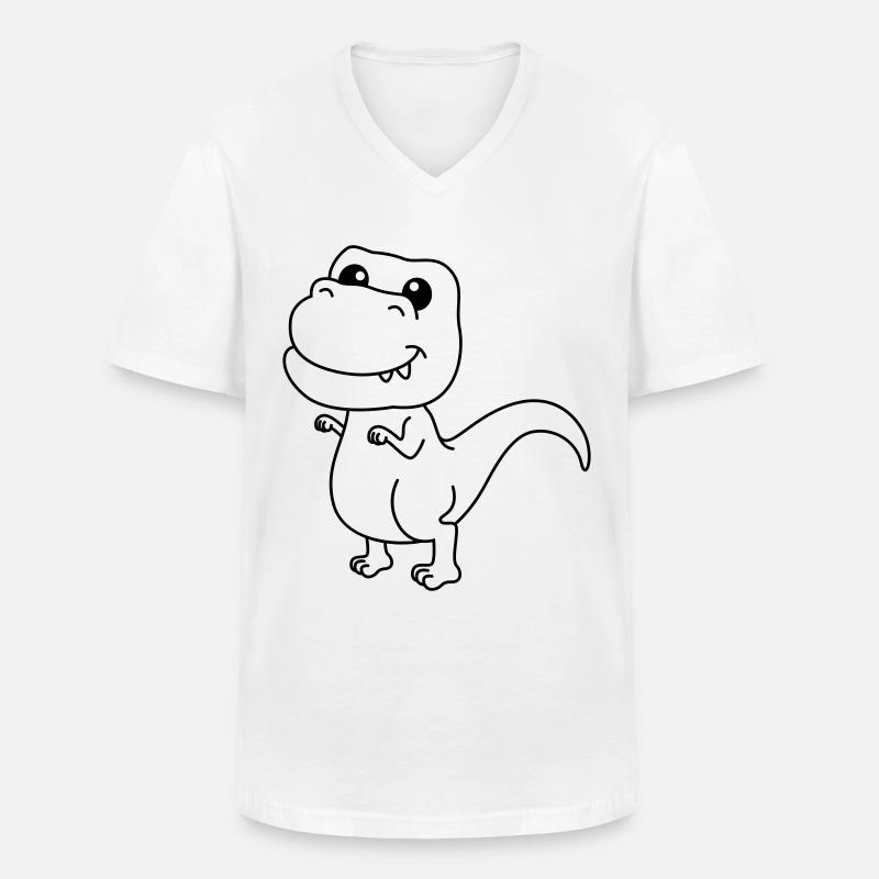 Dinosaur T-Rex Comic - Men's V-Neck T-Shirt - white