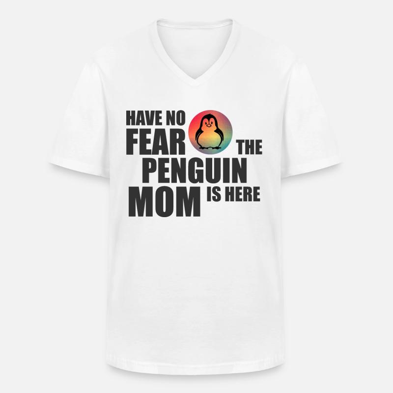 Die Pinguin Mutter - Männer-T-Shirt mit V-Ausschnitt - Weiß