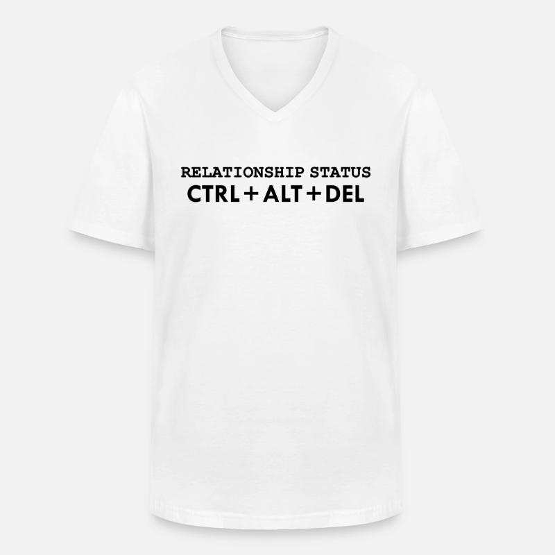 Relationship status CTRL ALT DELETE - Männer-T-Shirt mit V-Ausschnitt - Weiß