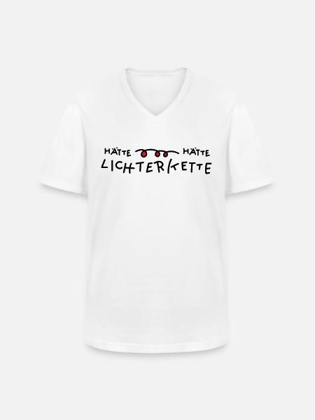 Lichterkette Sprüche - Männer-T-Shirt mit V-Ausschnitt - Weiß