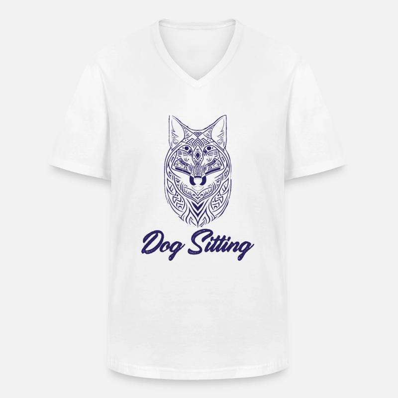 Hundesitting, Hundesitter-Profis, Kunst. - Männer-T-Shirt mit V-Ausschnitt - Weiß