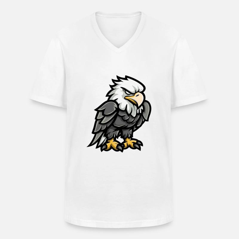 Adler Comic - Männer-T-Shirt mit V-Ausschnitt - Weiß