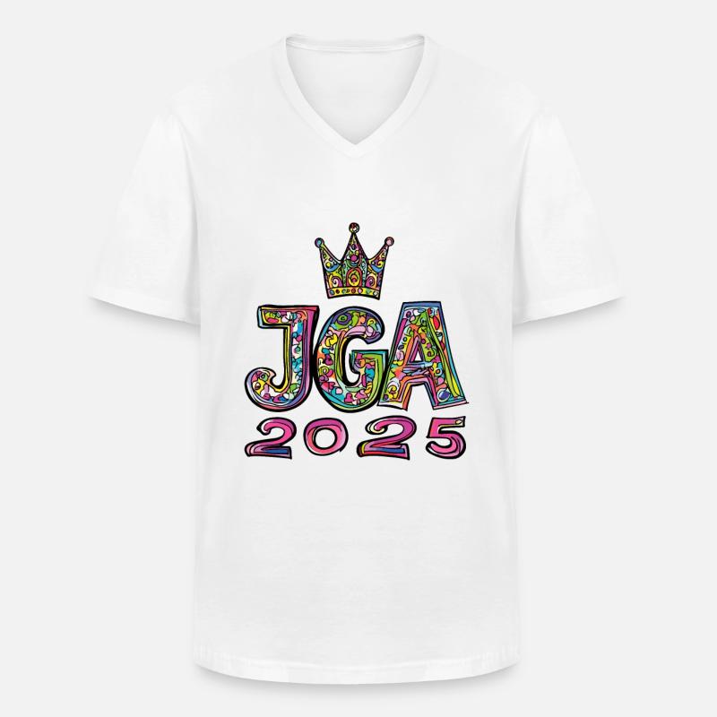Jga 2025 Junggesellenabschied - Männer-T-Shirt mit V-Ausschnitt - Weiß