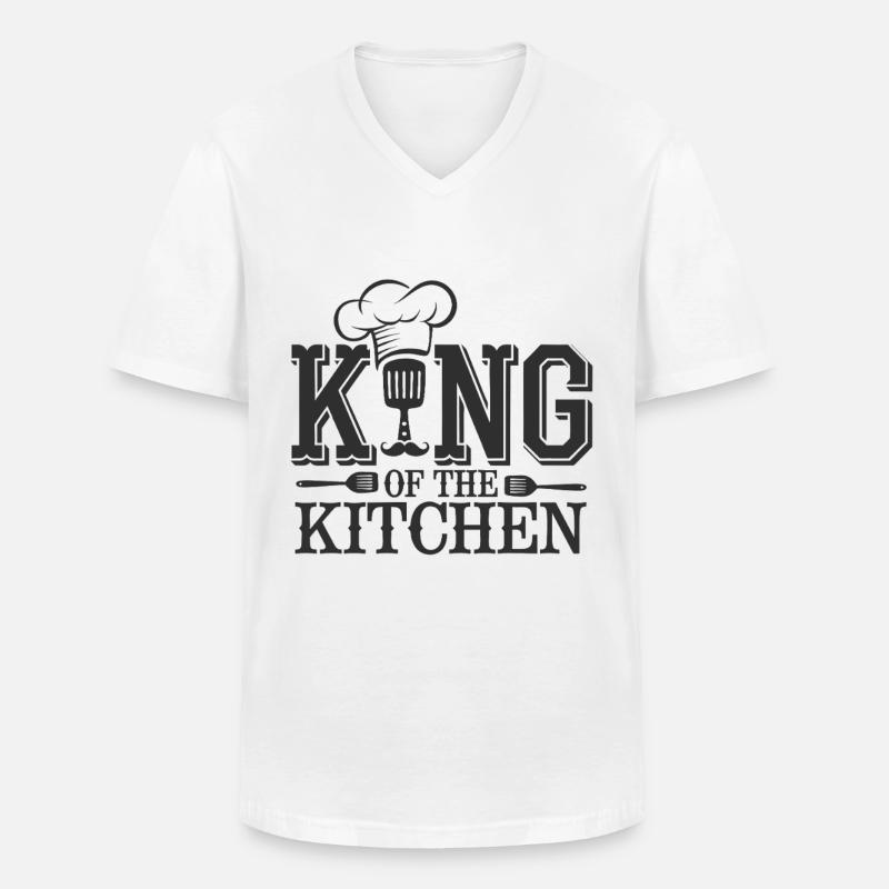 King of the Kitchen - Männer-T-Shirt mit V-Ausschnitt - Weiß