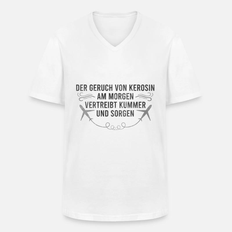 Flugzeug Fan Spruch - Männer-T-Shirt mit V-Ausschnitt - Weiß