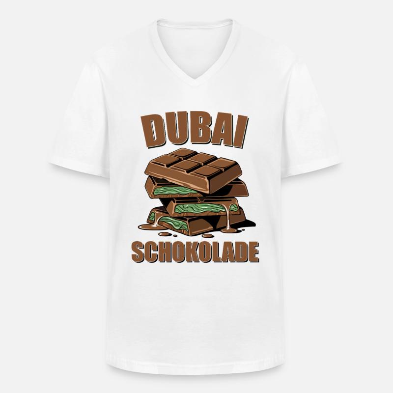Dubai Schokolade - Männer-T-Shirt mit V-Ausschnitt - Weiß