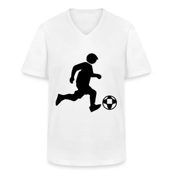 Fussballer Fussball - Männer-T-Shirt mit V-Ausschnitt - Weiß - Vorne - AI Model Male 185 light (185cm)