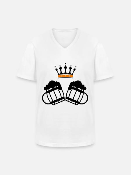 Beer Crown - Men's V-Neck T-Shirt - white