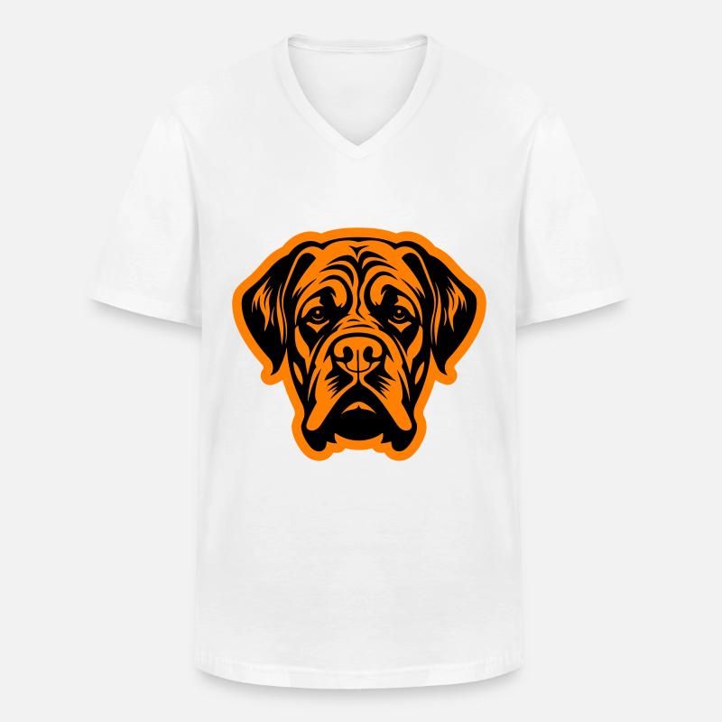 Mastiff Hund Kopf - Männer-T-Shirt mit V-Ausschnitt - Weiß